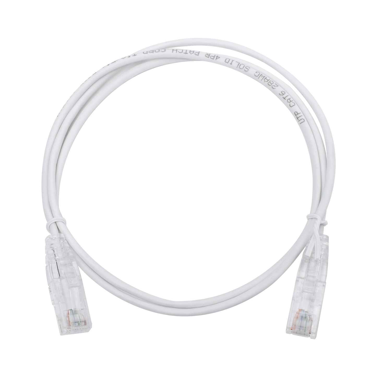 LP-UT6-100-WH28|Cable de Parcheo Slim UTP Cat6 - 1 metro, Blanco, Diámetro Reducido (28 AWG)