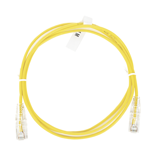 LP-UT6-100-YE-28|Cable de Parcheo Slim UTP Cat6 - 1 metro, Amarillo, Di?ímetro Reducido (28 AWG)