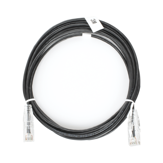 LP-UT6-300-BK-28|Cable de Parcheo Slim UTP Cat6 - 3 m Negro Di?ímetro Reducido (28 AWG)