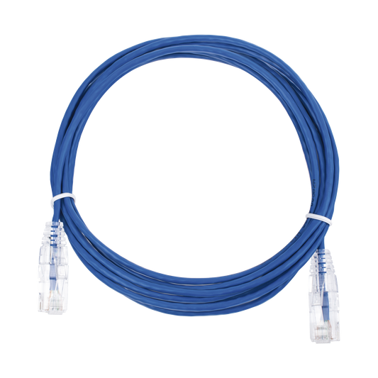 LP-UT6-300-BU28|Cable de Parcheo Slim UTP Cat6 - 3 m Azul Diámetro Reducido (28 AWG)