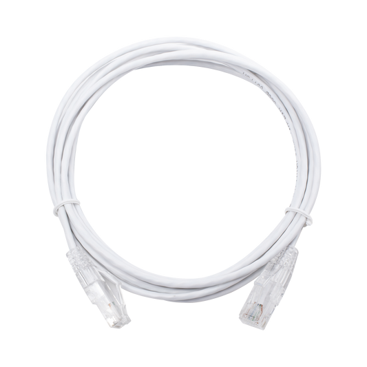 LP-UT6-300-WH28|Cable de Parcheo Slim UTP Cat6 - 3 m Blanco Di?ímetro Reducido (28 AWG)