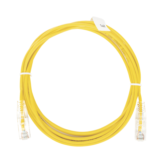 LP-UT6-300-YE-28|Cable de Parcheo Slim UTP Cat6 - 3 m Amarillo Diámetro Reducido (28 AWG)