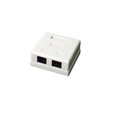 LP-WP-6035|Caja de pared con 2 puertos, incluye 2 jacks UTP Cat5e Keystone
