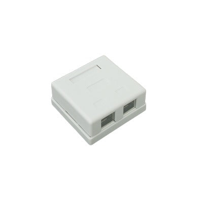LP-WP-6037|Caja de pared con 2 puertos, incluye 2 jacks STP Cat5e Keystone