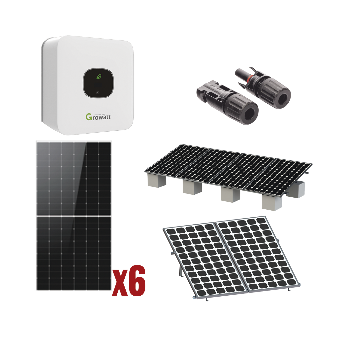 MIC3300KIT1|Kit Solar Interconexion / 3kW 220Vca / Inversor GROWATT/ Montaje Incluido