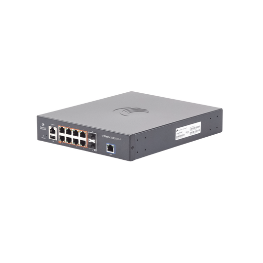 MX-EX2010PXA-U|Switch cnMatrix EX2010-P capa 3 de 10 puertos(8 PoE Gigabit 802.3af/at, 2 SFP, 1 consola, 1 MNGMT, 1 USB)  administración desde la Nube (MX-EX2010PXA-U)