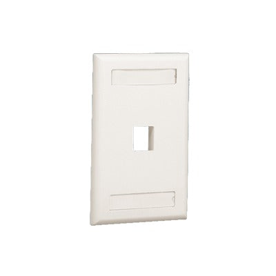 NK1FWHY|Placa de Pared Vertical, Salida Para 1 Puerto Keystone, Con Espacios Para Etiquetas, Color Blanco
