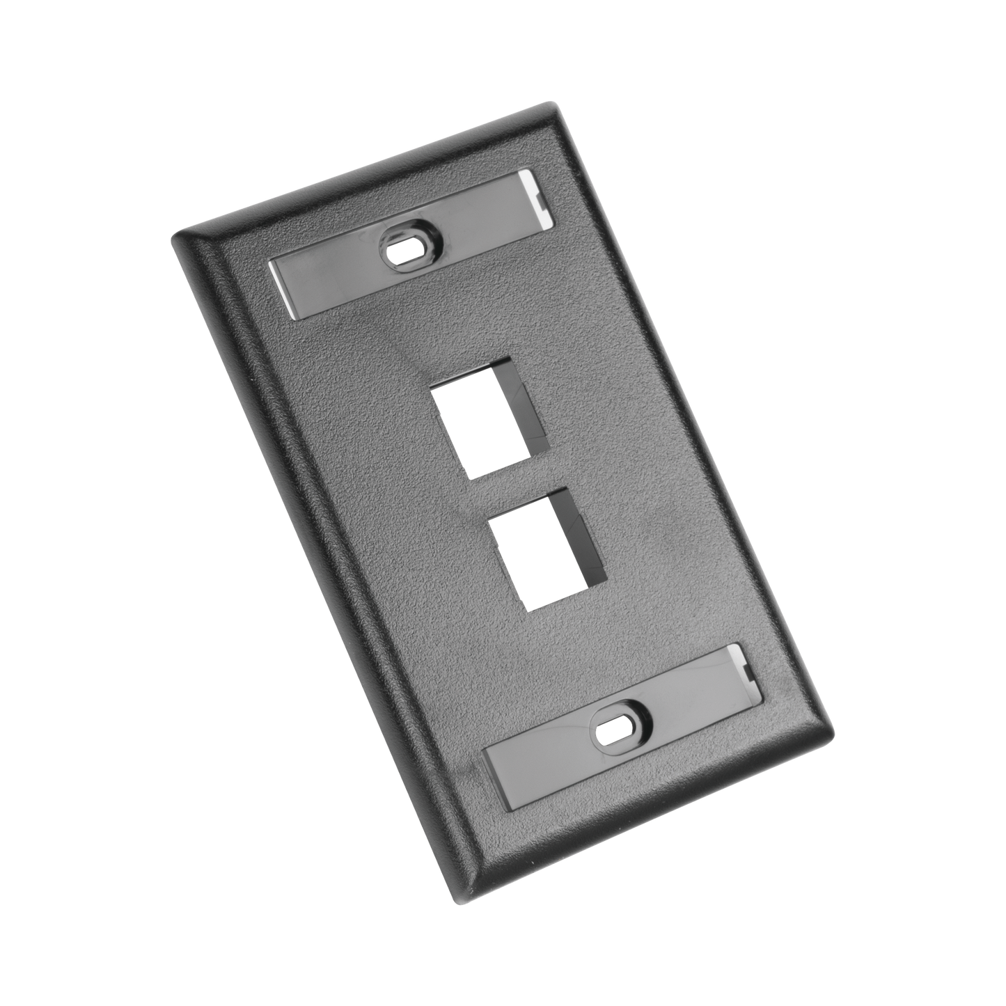 NK2FBL|Placa de Pared Vertical, Salida Para 2 Puertos Keystone, Con Espacios Para Etiquetas, Color Negro