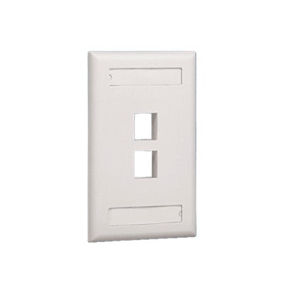 NK2FWHY|Placa de Pared Vertical, Salida Para 2 Puertos Keystone, Con Espacios Para Etiquetas, Color Blanco - ISTEN