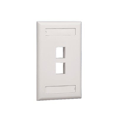 NK2FIWY|Placa de Pared Vertical, Salida Para 2 Puertos Keystone, Con Espacios Para Etiquetas, Color Blanco Mate