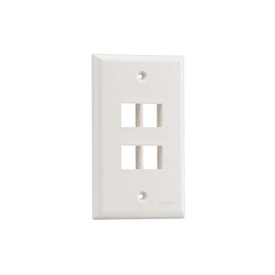 NK4FNIW|Placa de Pared Vertical, Salida Para 4 Puertos Keystone, Color Blanco Mate