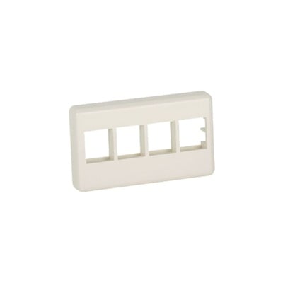 NK4MFIW|Placa de Pared Para Mueble Modular, Salida Para 4 Puertos Keystone, Color Blanco Mate