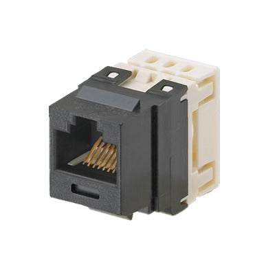 NKP5E88MBL|Conector Jack Estilo 110 (de Impacto), Tipo Keystone, Categoría 5e, de 8 posiciones y 8 cables, Color Negro