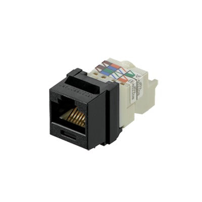 NK6TMBL|Conector Jack Estilo TP, Tipo Keystone, Categoría 6, de 8 posiciones y 8 cables, Color Negro