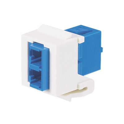 NKDLCMZIW|Módulo Acoplador LC Duplex, para Fibra Óptica Monomodo OS1/OS2, Tipo Keystone, Color Blanco Mate