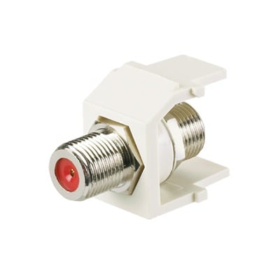 NKFWH|Módulo Acoplador Coaxial Tipo F, Keystone, de 75 Ohms, 3.0 GHz, Color Blanco