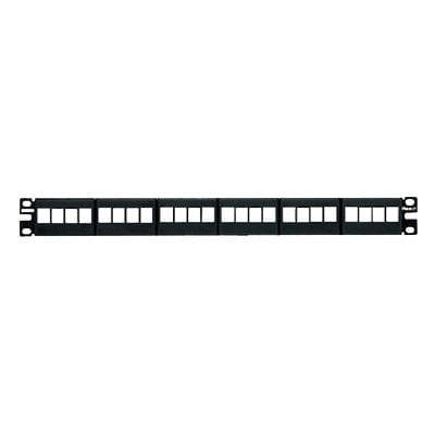 NKFP24Y|Panel de Parcheo Modular Keystone (Sin Conectores), de 24 Puertos, Espacio Para Identificación con Etiqueta Adhesiva, 1UR