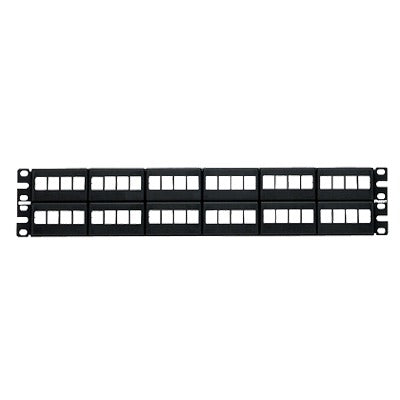 NKFP48Y|Panel de Parcheo Modular Keystone (Sin Conectores), de 48 Puertos, Identificación con Etiqueta Adhesiva, 2UR - ISTEN