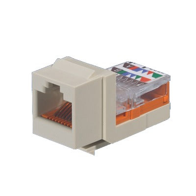 NK5E88MIWY|Conector Jack Estilo Leadframe, Tipo Keystone, Categoría 5e, de 8 posiciones y 8 cables, Color Blanco mate