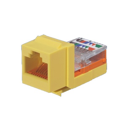 NK5E88MYLY|Conector Jack Estilo Leadframe, Tipo Keystone, Categor?¡a 5e, de 8 posiciones y 8 cables, Color Amarillo