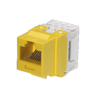 NK688MYL|Conector Jack Estilo 110 (de Impacto), Tipo Keystone, Categoría 6, de 8 posiciones y 8 cables, Color Amarillo