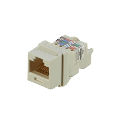 NK6TMIW|Conector Jack Estilo TP, Tipo Keystone, Categoría 6, de 8 posiciones y 8 cables, Color Blanco Mate