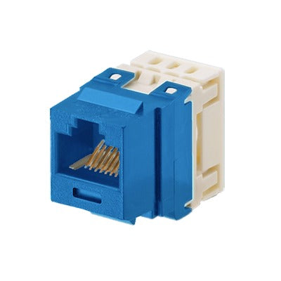 NKP5E88MBU|Conector Jack Estilo 110 (de Impacto), Tipo Keystone, Categor?¡a 5e, de 8 posiciones y 8 cables, Color Azul