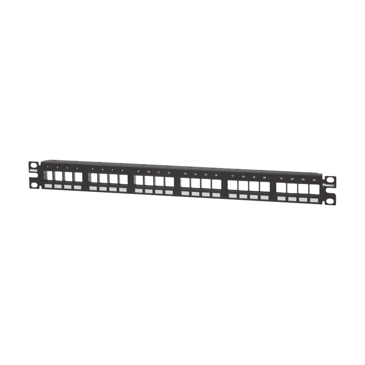 NKPP24FMY|Panel de Parcheo Modular Keystone (Sin Conectores), Numerado y Espacio para Etiquetas, de 24 puertos, 1UR
