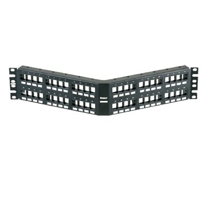 NKPPA48FMY|Panel de Parcheo Modular Keystone (Sin Conectores), Angulado, de 48 Puertos, 2UR