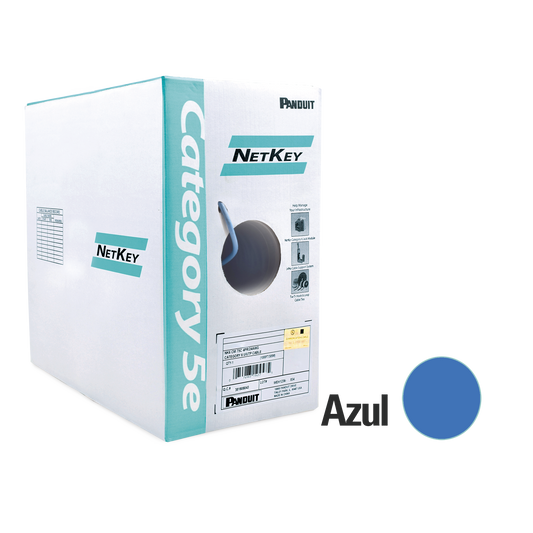 NUC5C04BU-CE|Bobina de cable UTP 305 m. de Cobre, NetKey, Azul, Categor?¡a 5e (24 AWG), PVC (CM), de 4 pares