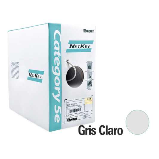 NUC5C04IG-CE|Bobina de Cable UTP 305 m. de Cobre, NetKey, Gris Claro, Categor?¡a 5e (24 AWG), PVC (CM), de 4 pares