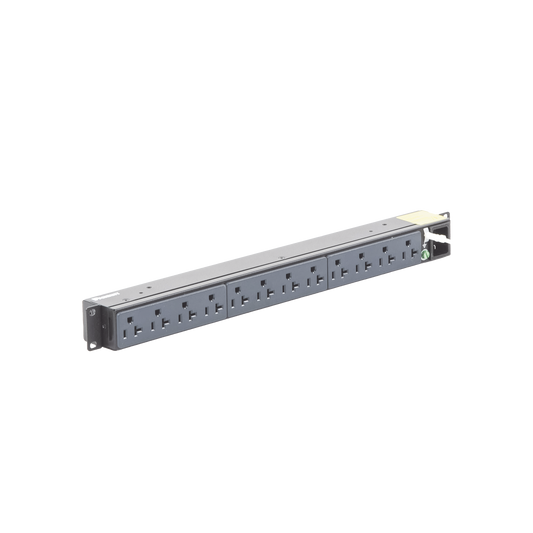 P12B01M|PDU Básico para Distribución de Energía, Enchufe de Entrada NEMA 5-15P, Con 12 Contactos NEMA 5-20R, Instalación Horizontal de 19in, 1UR, 15 Amp, 120 Vca