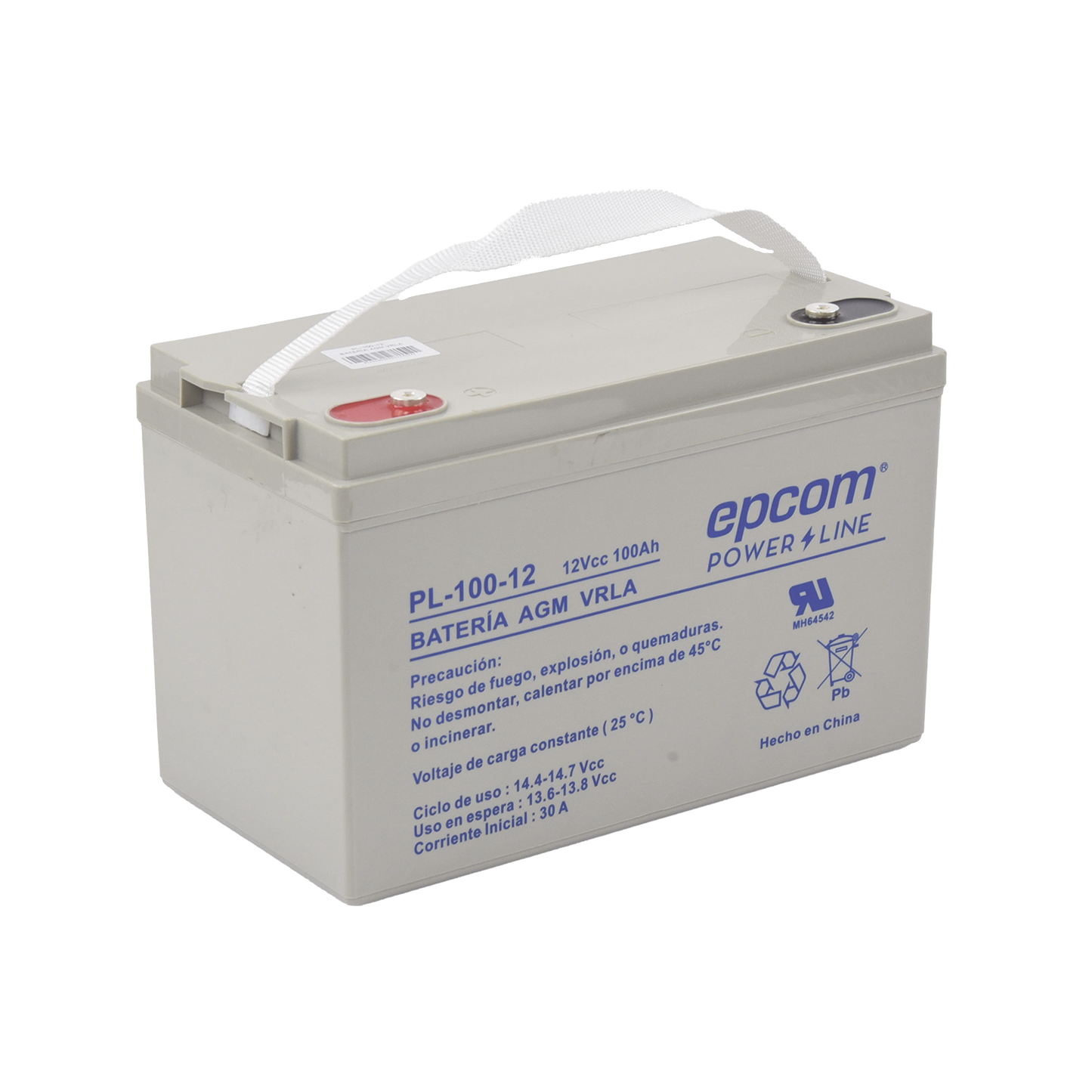 PL-100-12|Batería 12V @ 100 Ah / AGM-VRLA / Uso Aplicacion de Respaldo /Terminales Tipo T12 ( HEX )