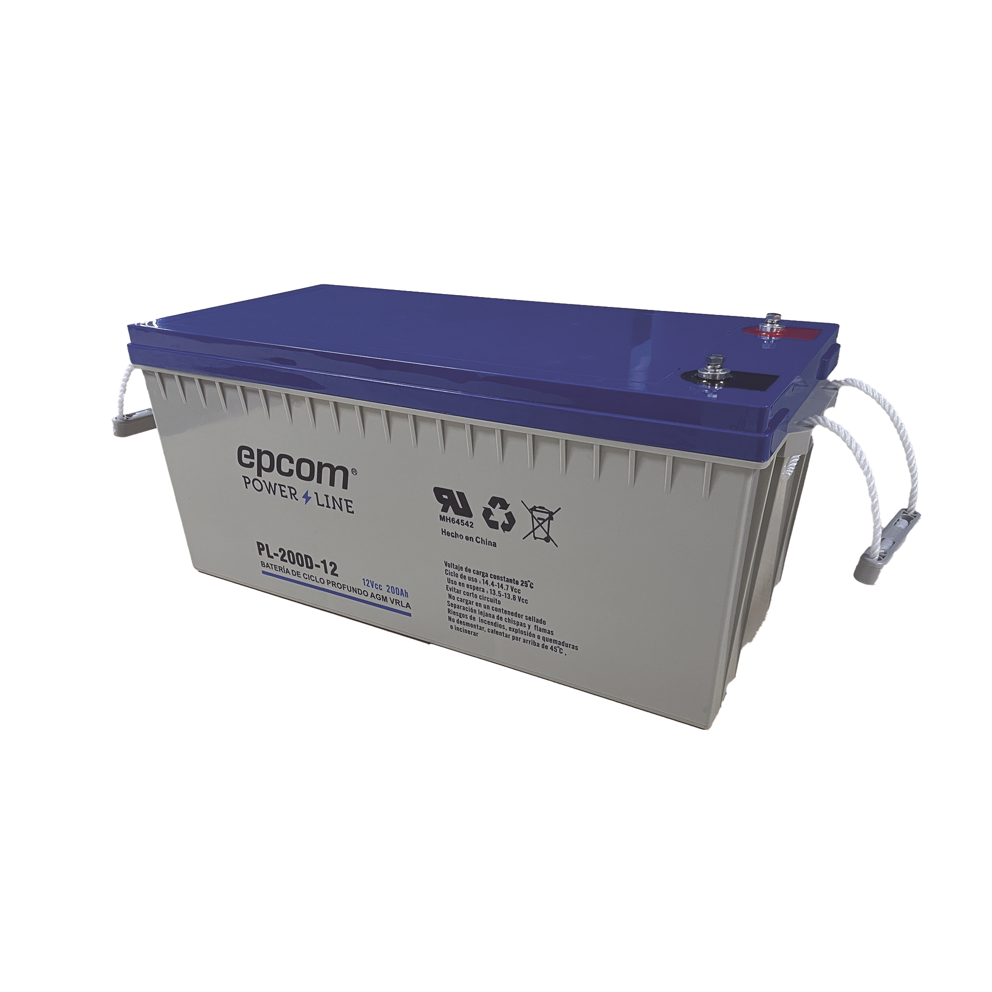 PL200D12|Bater?¡a 12V @ 200 Ah / AGM-VRLA Ciclado Profundo / Uso en Aplicaciones Fotovoltaicas y de Respaldo /Terminales Tipo Tornillo HEX M6