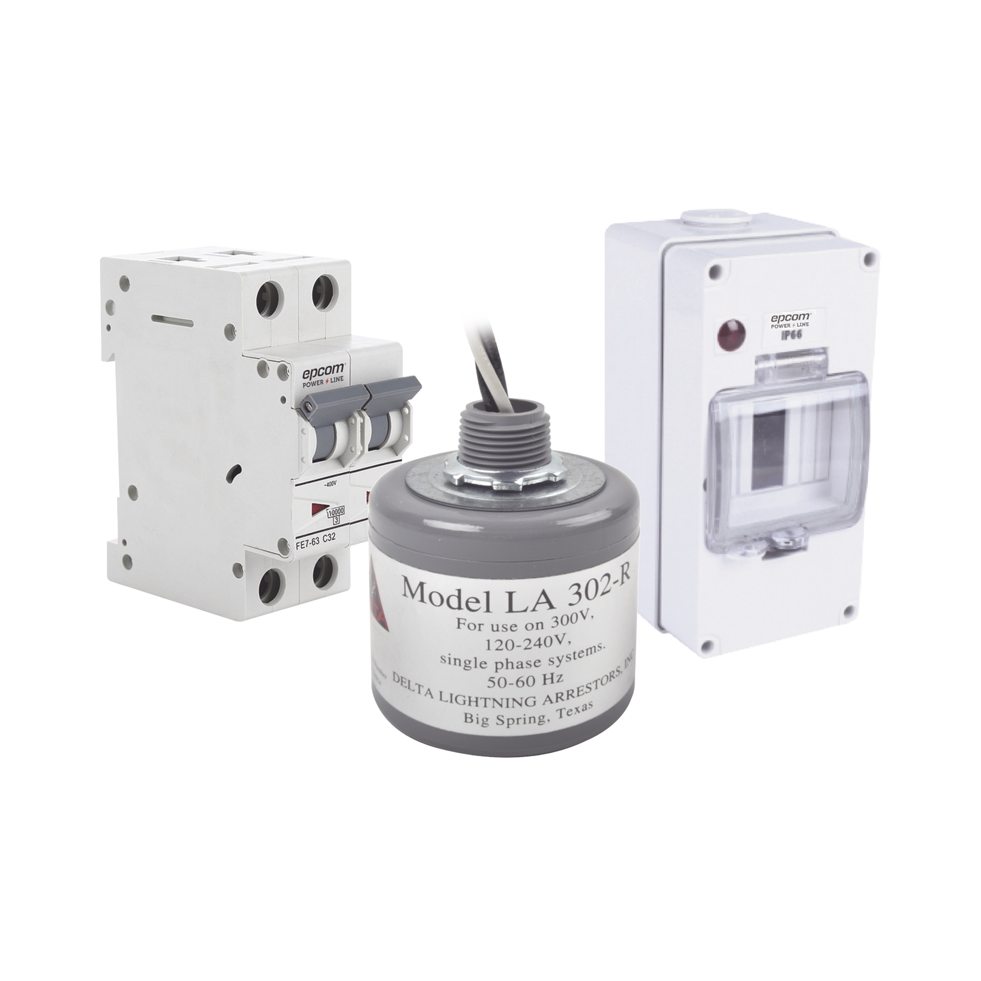 PL32ACA|Kit de Centro de Carga Para Corriente Alterna, Breaker de hasta  400 Vca de 32 A con Supresor de Picos Transitorios.