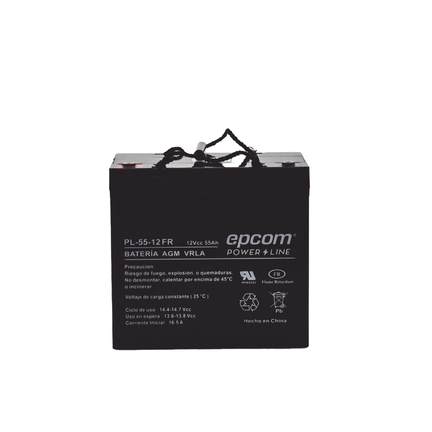 PL-5512-FR|Bater?¡a 12 Vcc / 55 Ah / UL / AGM-VRLA / Retardante a la flama / Para uso Uso en: Aplicaciones fotovoltaicas / Terminales tipo M6 / Cargador recomendado CHR-250.