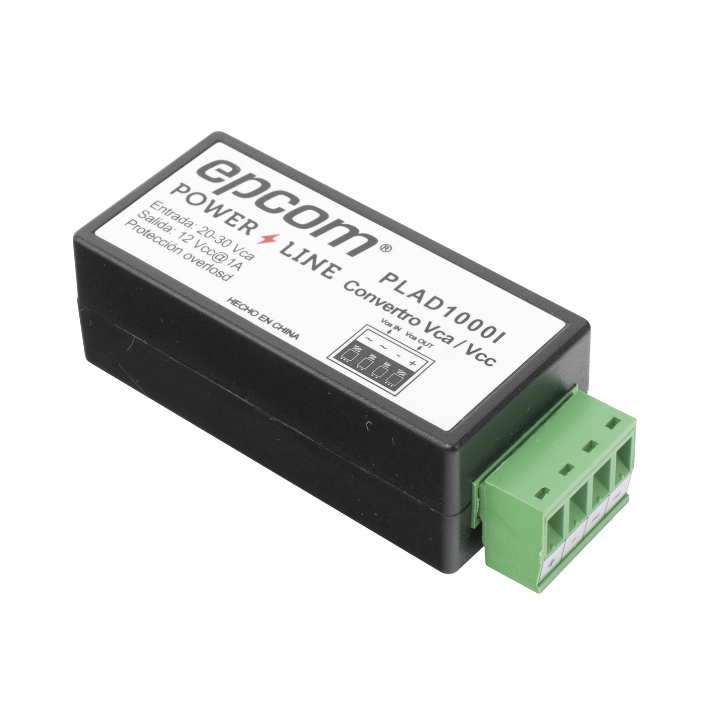 PLAD1000I|(2 en 1) Convertidor de Energía 24 Vca a 12 Vcc (CA a CD) y Filtro Contra Ruido para Cámaras / Voltaje de Entrada 20~30 Vca / Salida 12Vcc @ 1 A / ENVIO DE ENERGIA A LARGAS DISTANCIAS / Terminales Tipo Tornillo.
