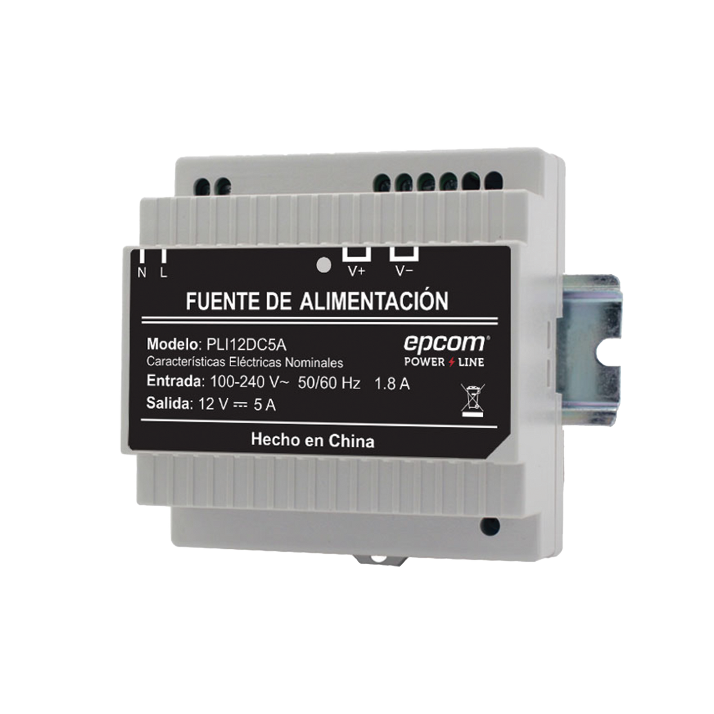 PLI-12-DC-5A|Fuente Industrial Epcom Power Line 12 Vcc 5Amperes