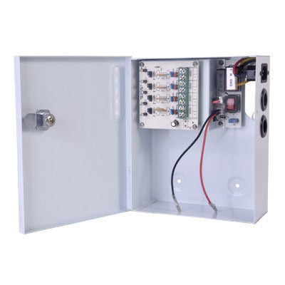PLK12DC4ABK|Fuente de Poder Profesional de 12 Vcc @ 4 A / Soporta 4 Cámaras / Capacidad de Batería de Respaldo (No Incluída) / Voltaje de Entrada 96-264 Vca