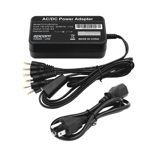 PLK12DC6CH|Fuente de Alimentaci??n de 6 Salidas tipo Jack Macho de 12 Vcc / 6 Amper - ISTEN