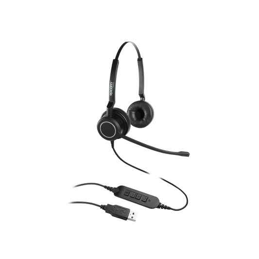 PROA-HS10USBD|Audífonos USB de Diadema ESTÉREO con Audio HD / Micrófono con Cancelación de Ruido / Calidad para uso en Oficina