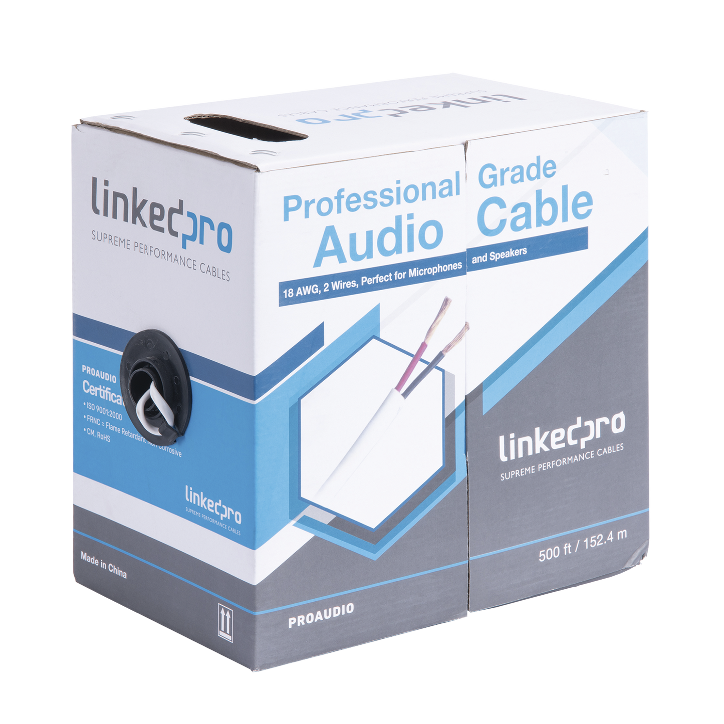 PRO-AUDIO|Cable para audio profesional de 2 conductores calibre 18 para aplicaciones de audio y automatización bobina de 152 m