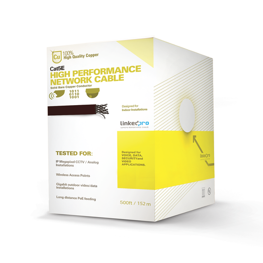 PRO-CAT-5E-W/500|Cable Cat5e de alto rendimiento certificaciones ETL, UL, con garant?¡a de 25 a??os, de 500 ft ( 152.5 m ) de color Blanco, para aplicaciones en video vigilancia, redes de datos. Uso Interior.