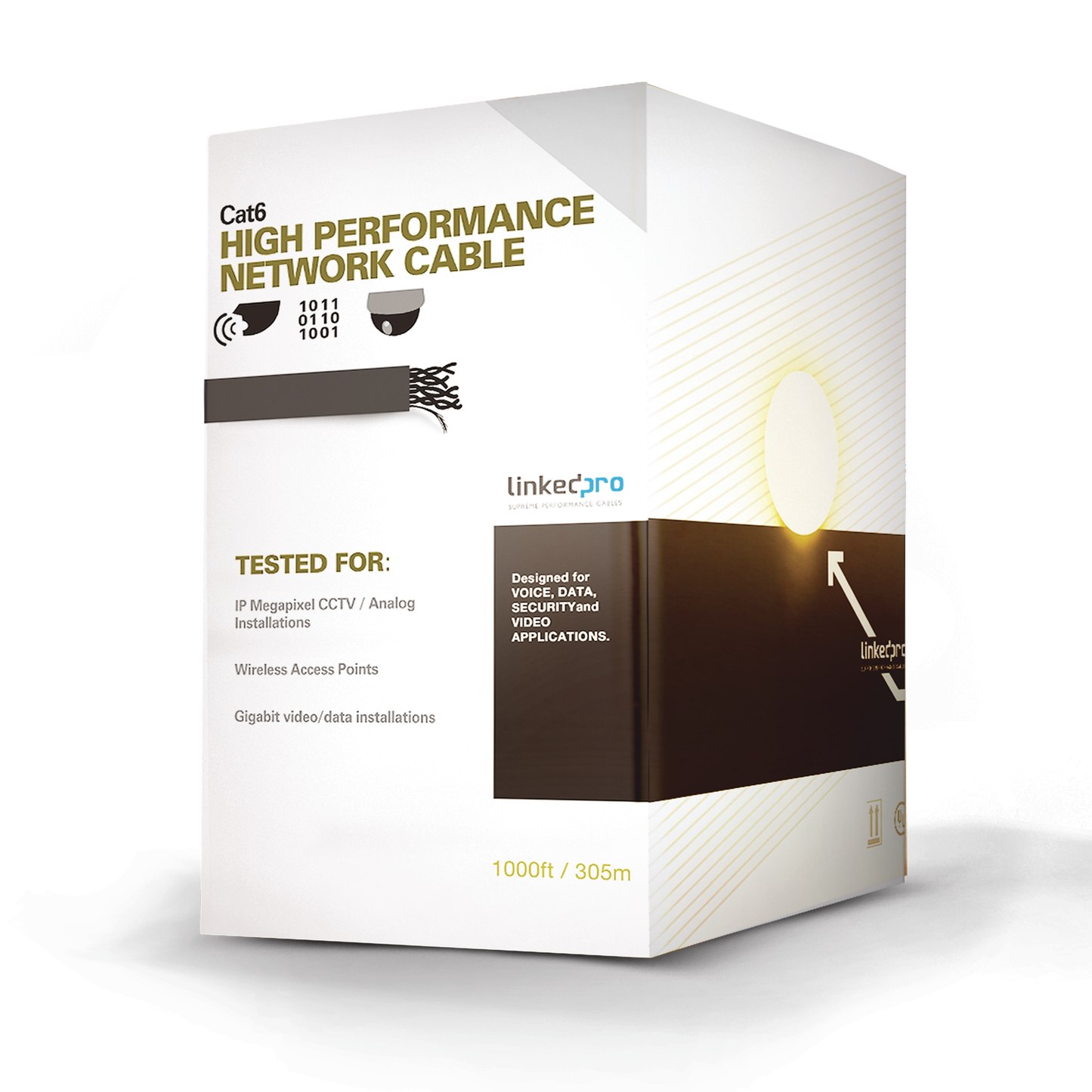 PRO-CAT-6|Bobina de Cable de 305 m (1000 ft) Cat6 aleación de Cobre y Aluminio ( CCA ), color Azul Versión Económica. Uso en interior.