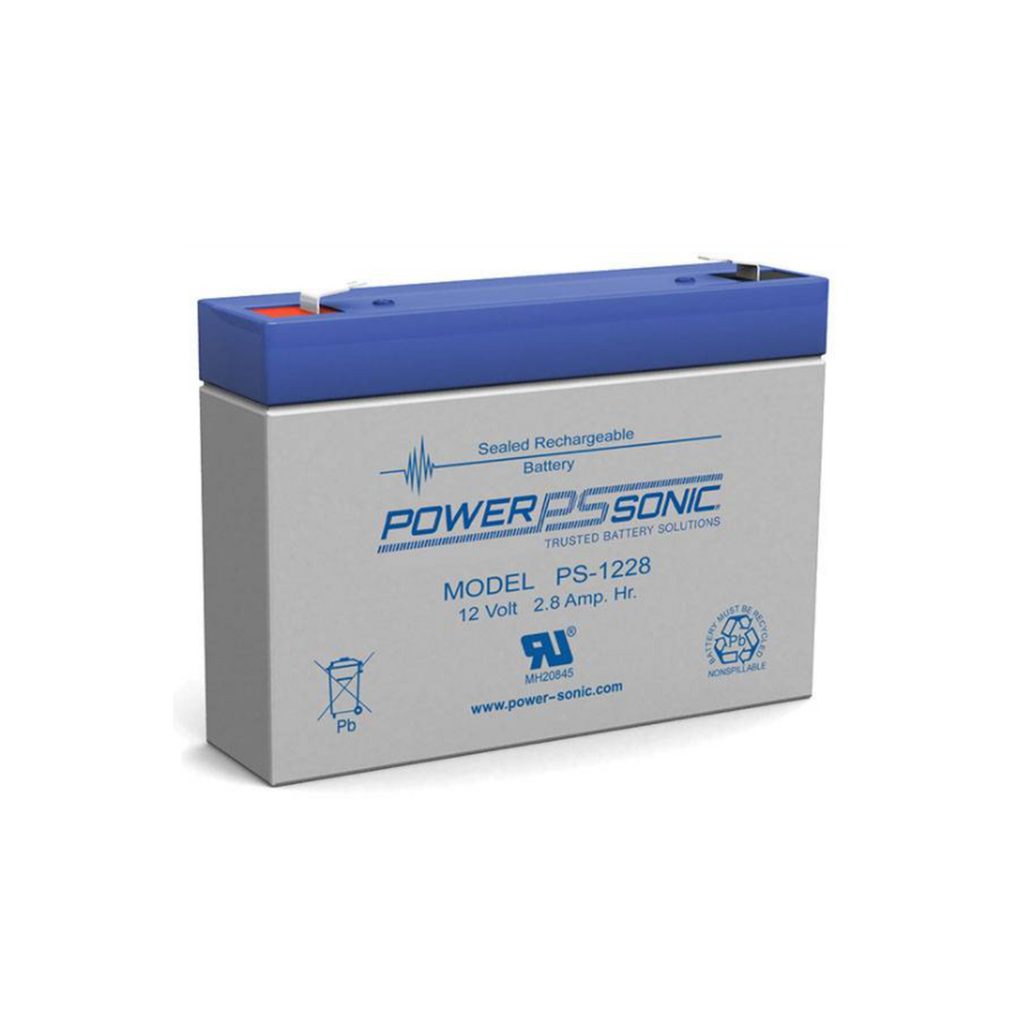 PS-1228|Batería 12V, 2.8AH, Para Respaldo, Tecnologías AGM/VRLA, 5 Años Vida Útil, Terminales F1, Reconocida UL