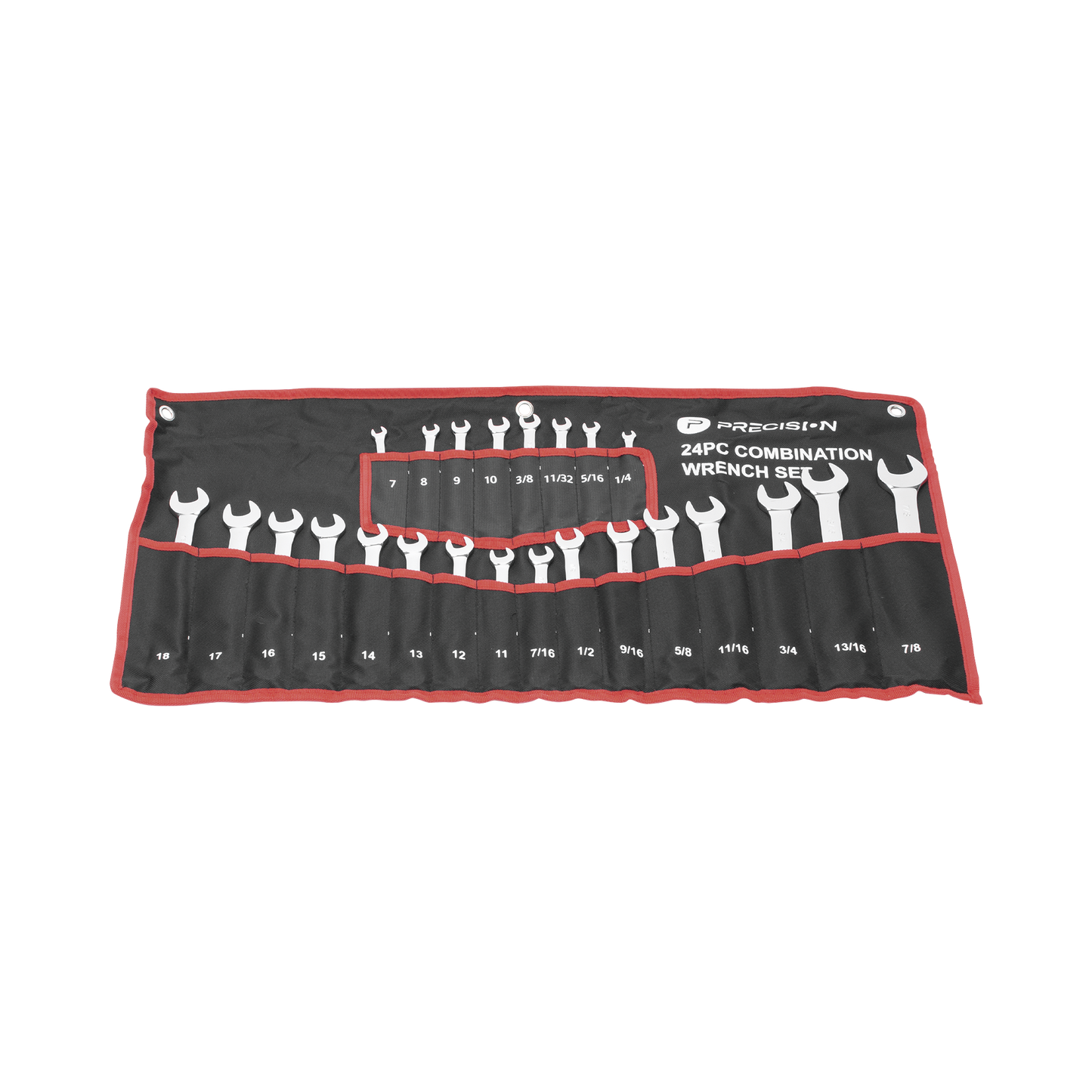 PST-H030-02|Juego de 24 Llaves Combinadas Métricas e Inglesas con Estuche.