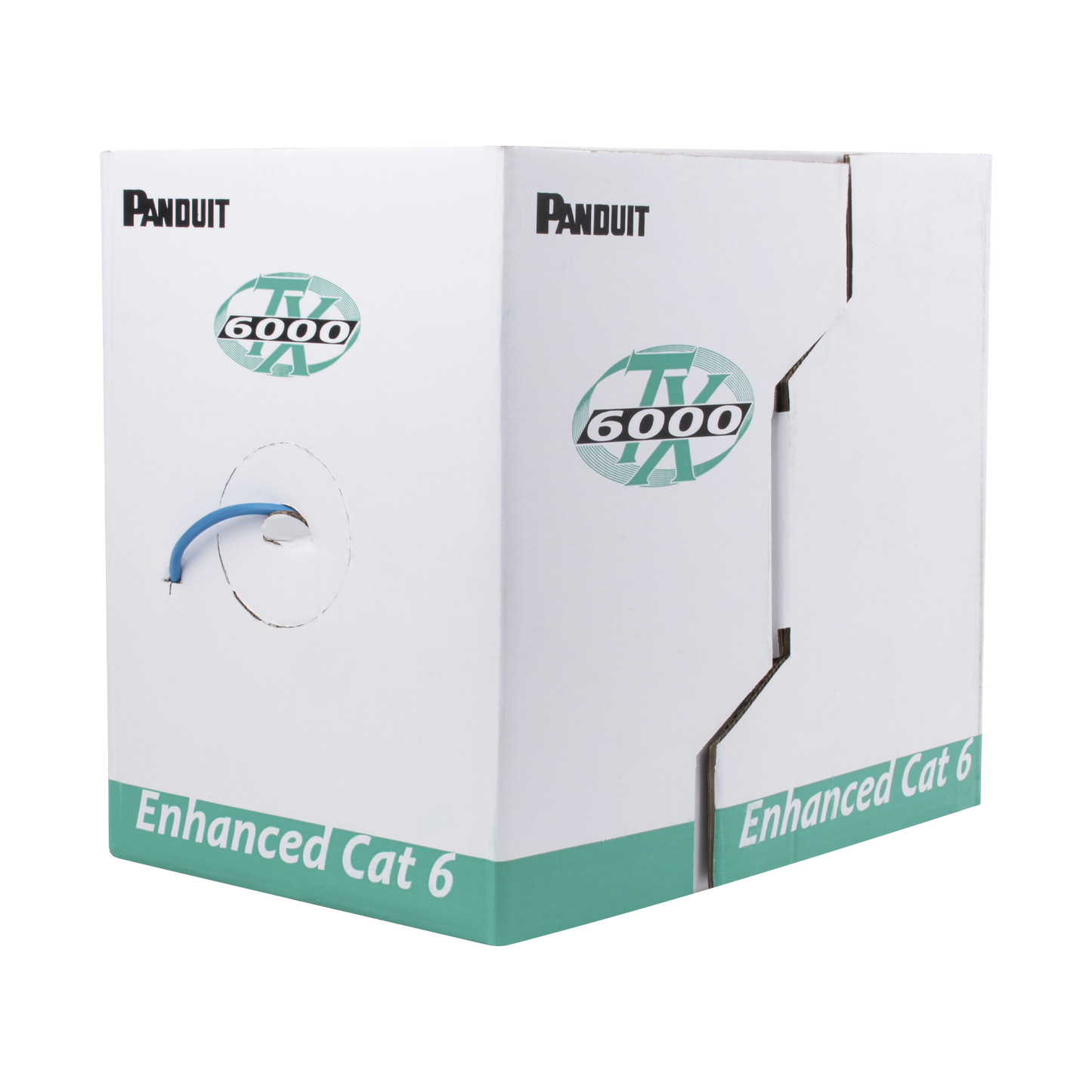 PUC6004BU-FE|Bobina de Cable UTP 305 m. de Cobre, TX6000™ PanNet, Reelex, Azul, Categoría 6 Mejorado (23 AWG), PVC (CM), de 4 pares