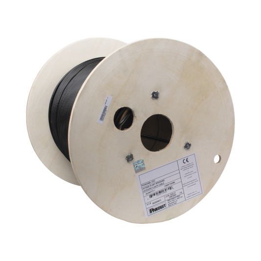 PUO6C04BL-CEG|Bobina de Cable UTP de 4 Pares, PanNet, Para Exterior con Gel, Cat6 (23 AWG), Industrial para Climas Extremos, Color Negro, 305 m