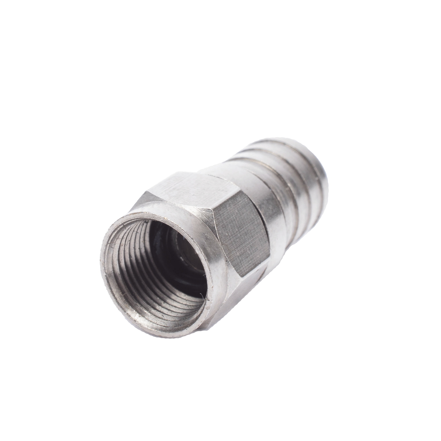 RFF-1402-08|Conector F Macho, 75 Ohm, Plegable para Cable RG-6/U sin pin, Niquel/Polietileno.