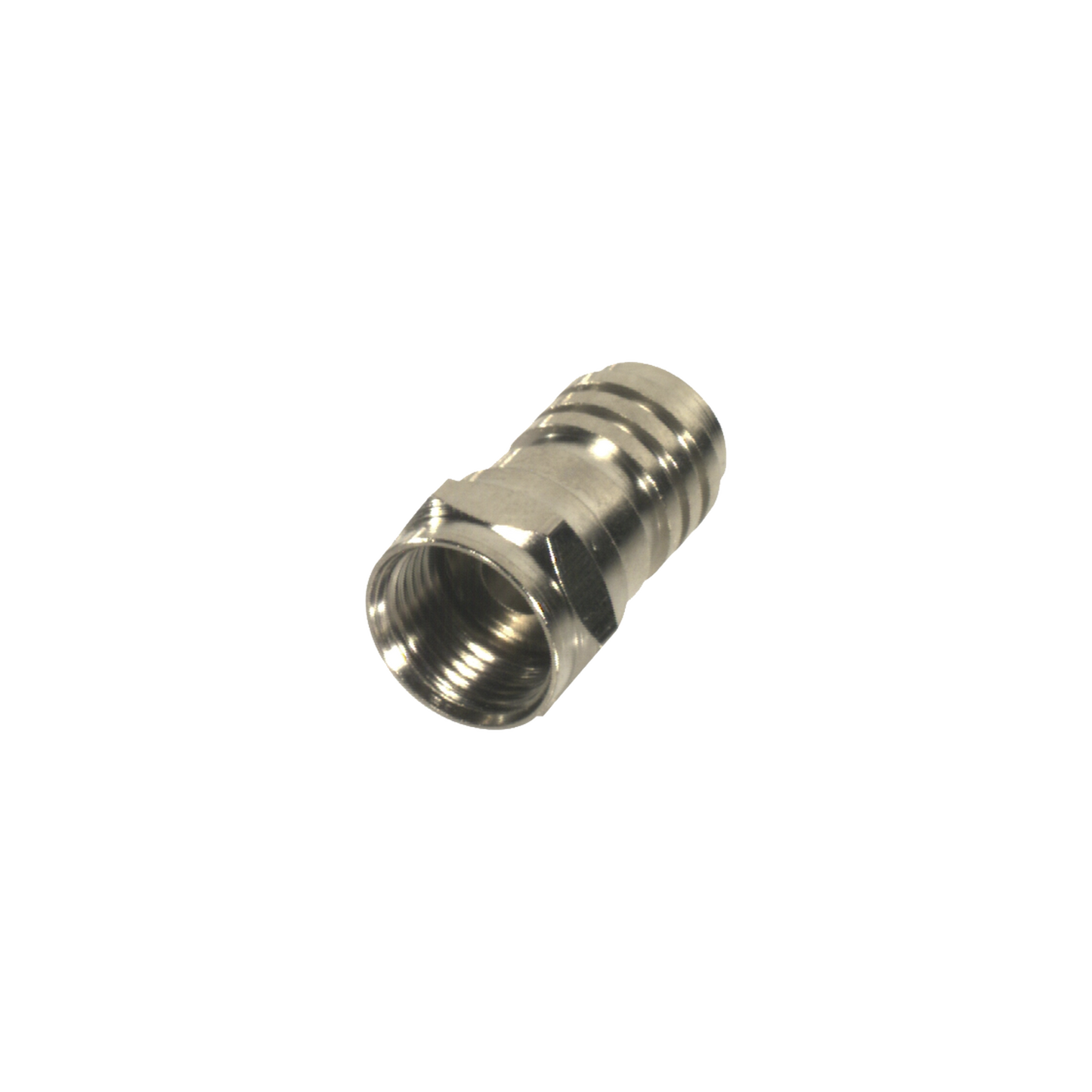 RFF-1402-D|Conector F Macho Plegable para Cable Coaxial RG-59/U, Níquel / Níquel /Polietileno.